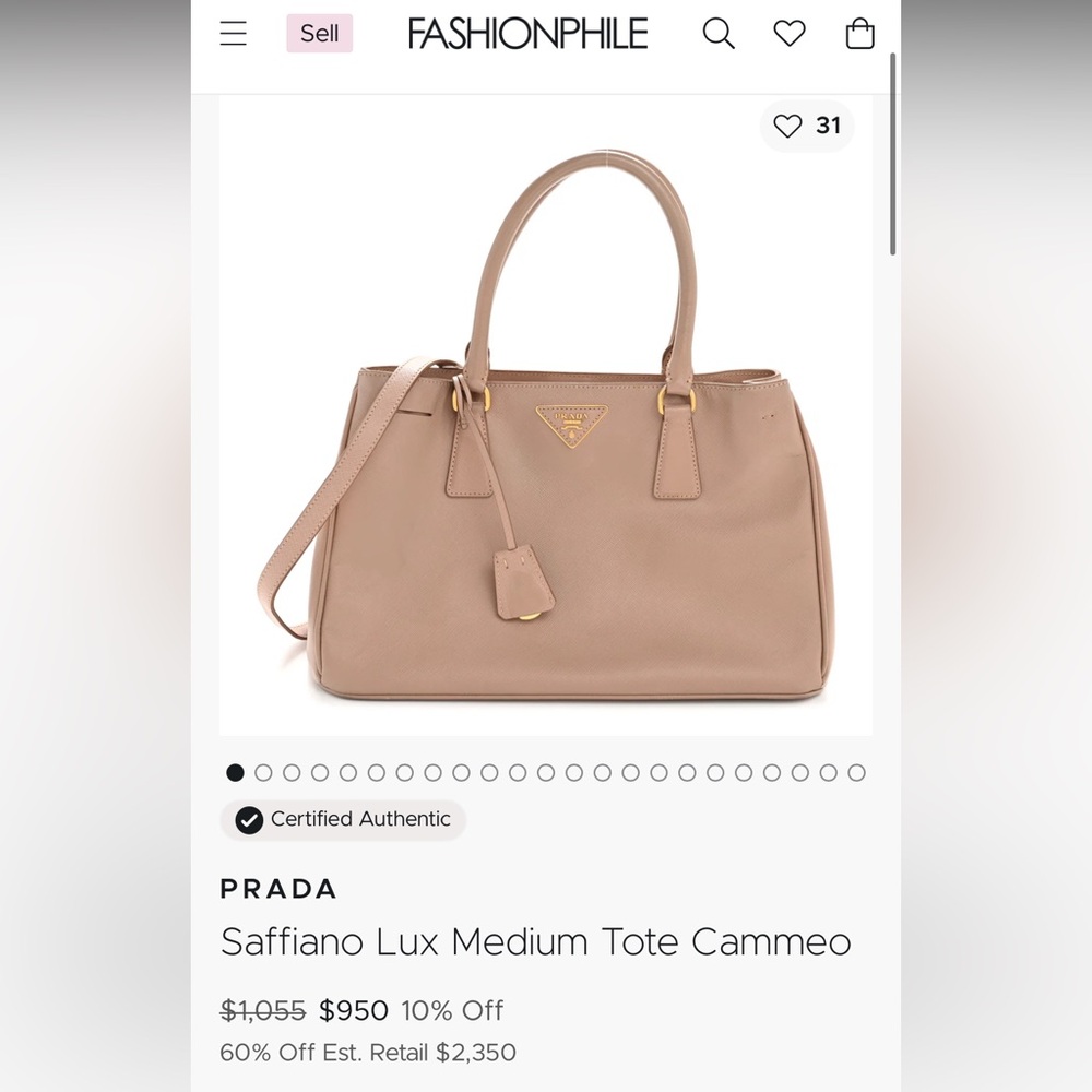 Prada Blush Pink Saffiano Satchel with Gold Hardware - Picture 15 of 15